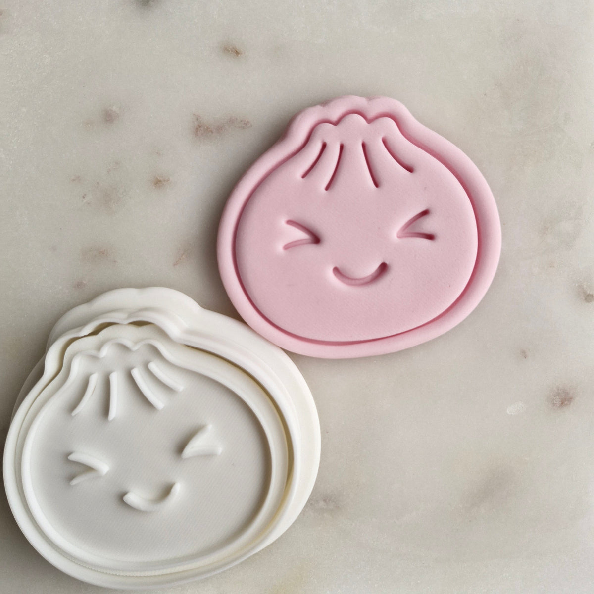 Cheeky Squinty Dumpling Cookie Cutter and Stamp zoomed out