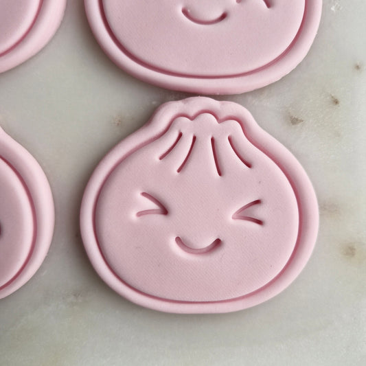 squinty dumpling Dumpling Faces Set Cookie Cutter and Stamp Cheeky Squinty Dumpling Cookie Cutter and Stamp zoomed in