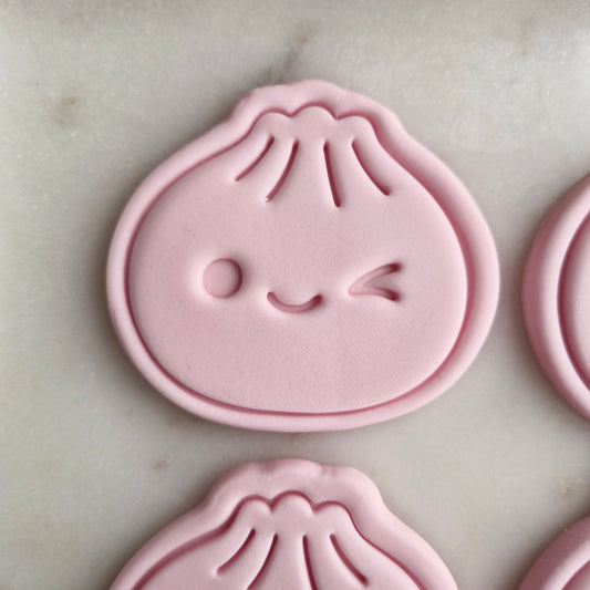 Dumpling Faces Set Cookie Cutter and Stamp winking dumpling Winking Dumpling Cookie Cutter and Stamp