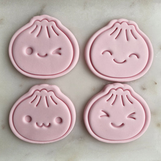 Dumpling Faces Set Cookie Cutter and Stamp set of 4 faces