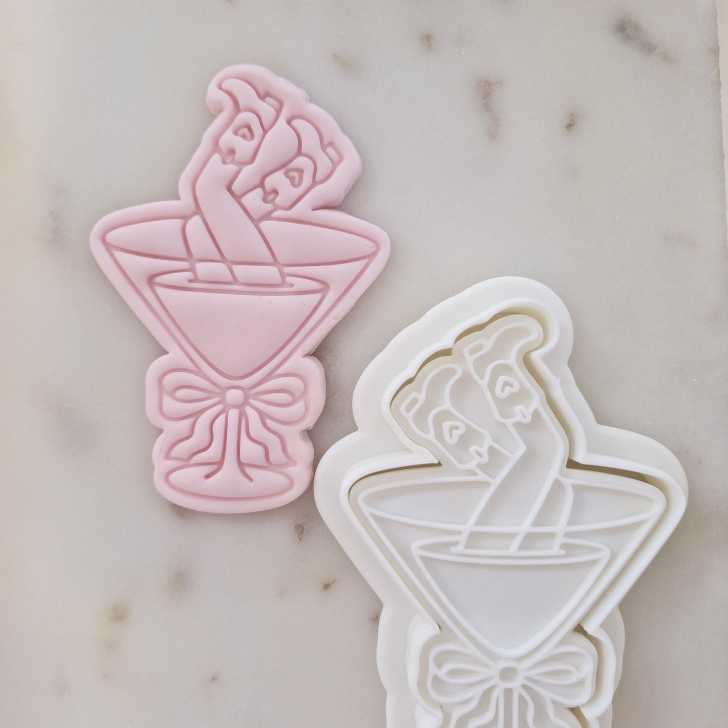 Cowgirl Martini Drink Cookie Cutter and Stamp zoomed out