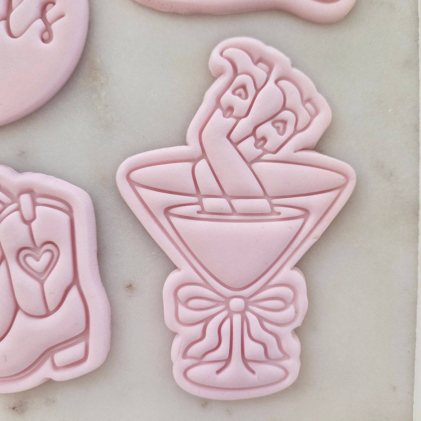 Let's Go Girls Set Cookie Cutter and Stamp cowgirl martini legs up Cowgirl Martini Drink Cookie Cutter and Stamp