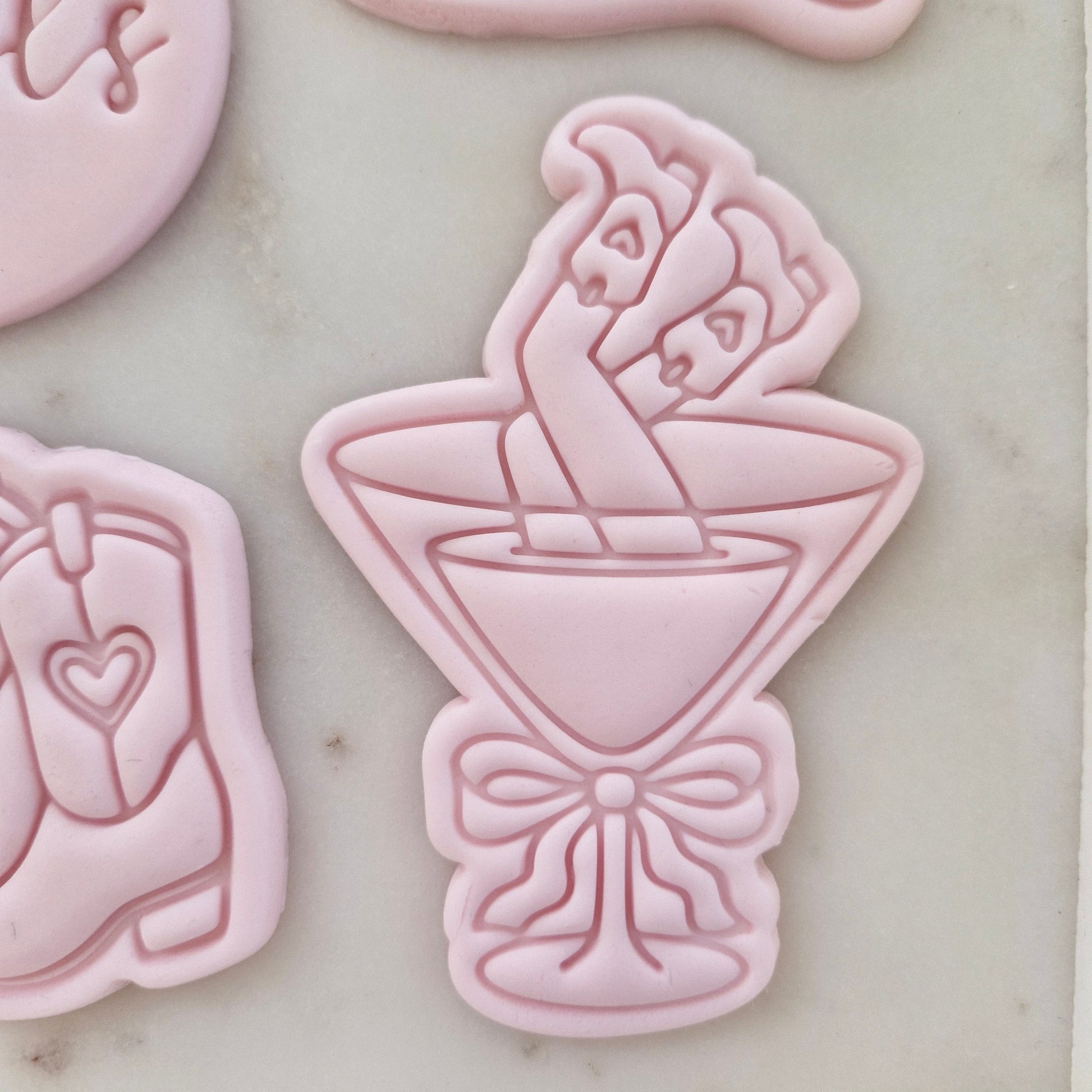 Let's Go Girls Set Cookie Cutter and Stamp cowgirl martini legs up Cowgirl Martini Drink Cookie Cutter and Stamp