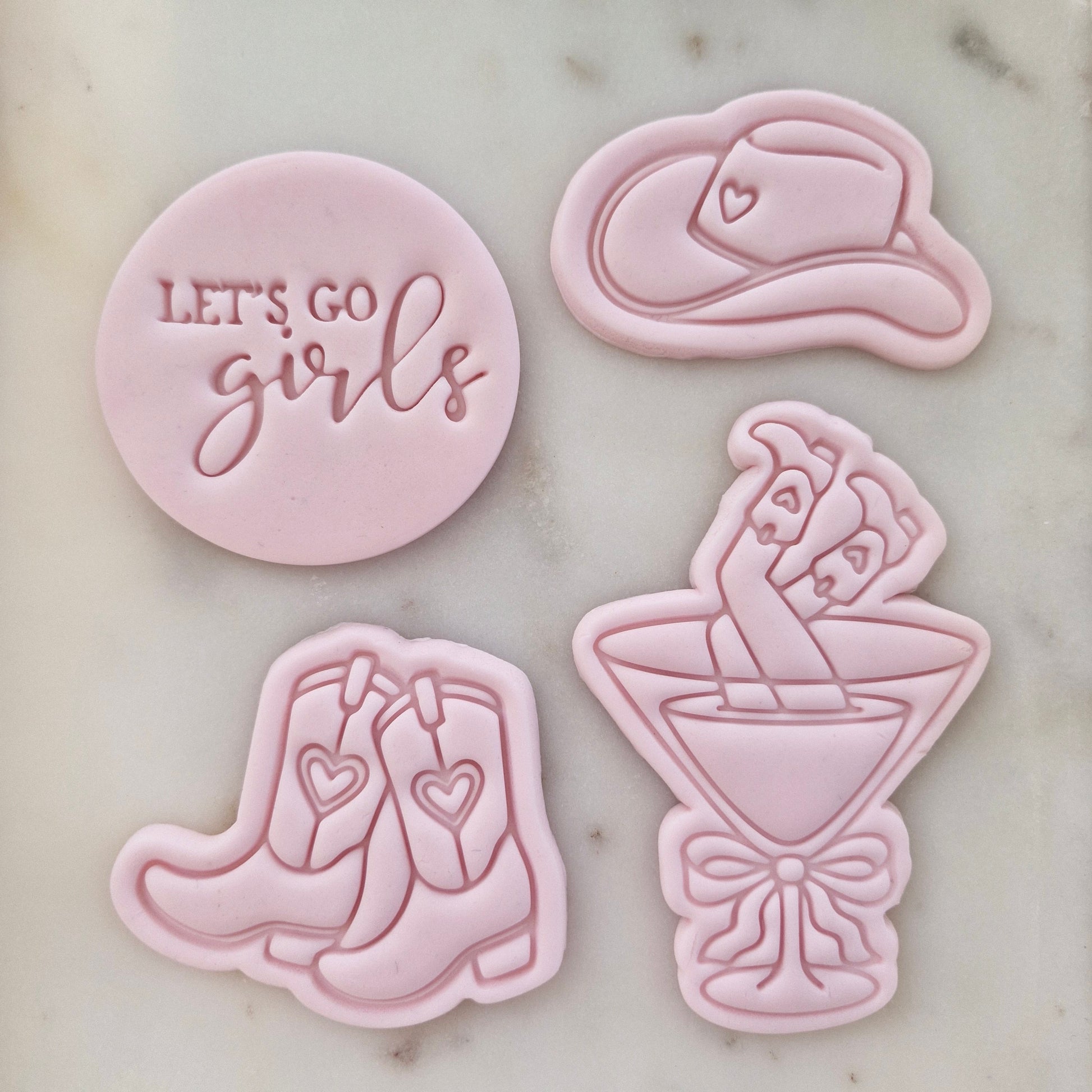 Let's Go Girls Set Cookie Cutter and Stamp set of 4