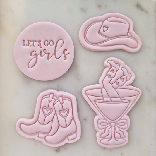 Let's Go Girls Set Cookie Cutter and Stamp set of 4