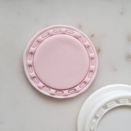 Engagement Ring Cookie Cutter and Stamp zoomed in 