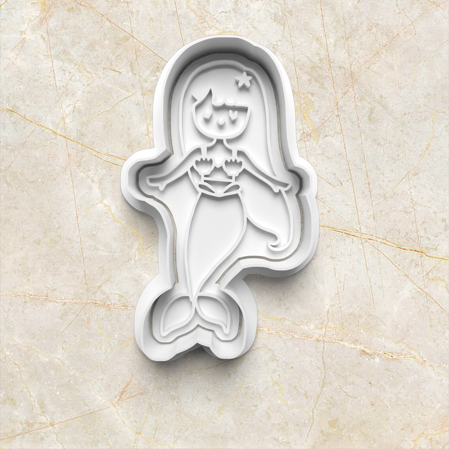 Mermaid Set Cookie Cutter And Stamp mermaid girl