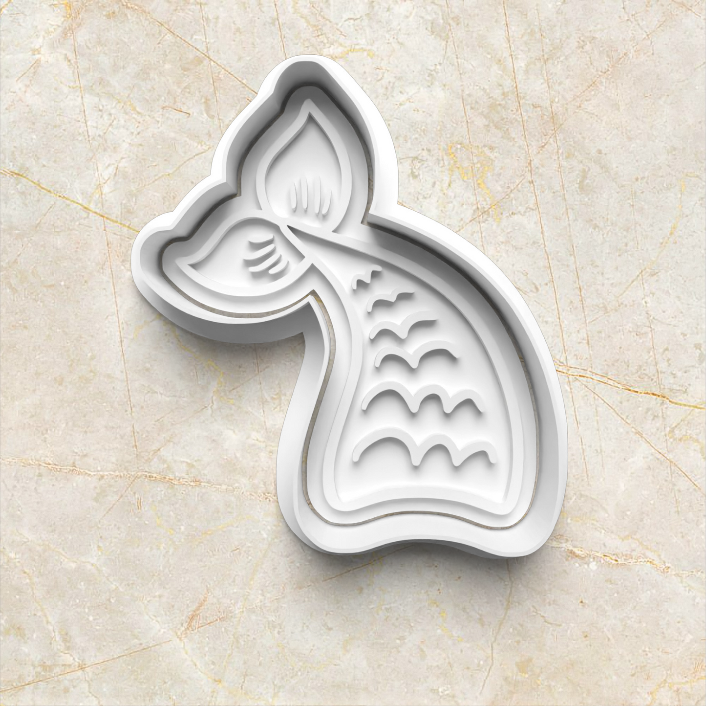 Mermaid Set Cookie Cutter And Stamp tail