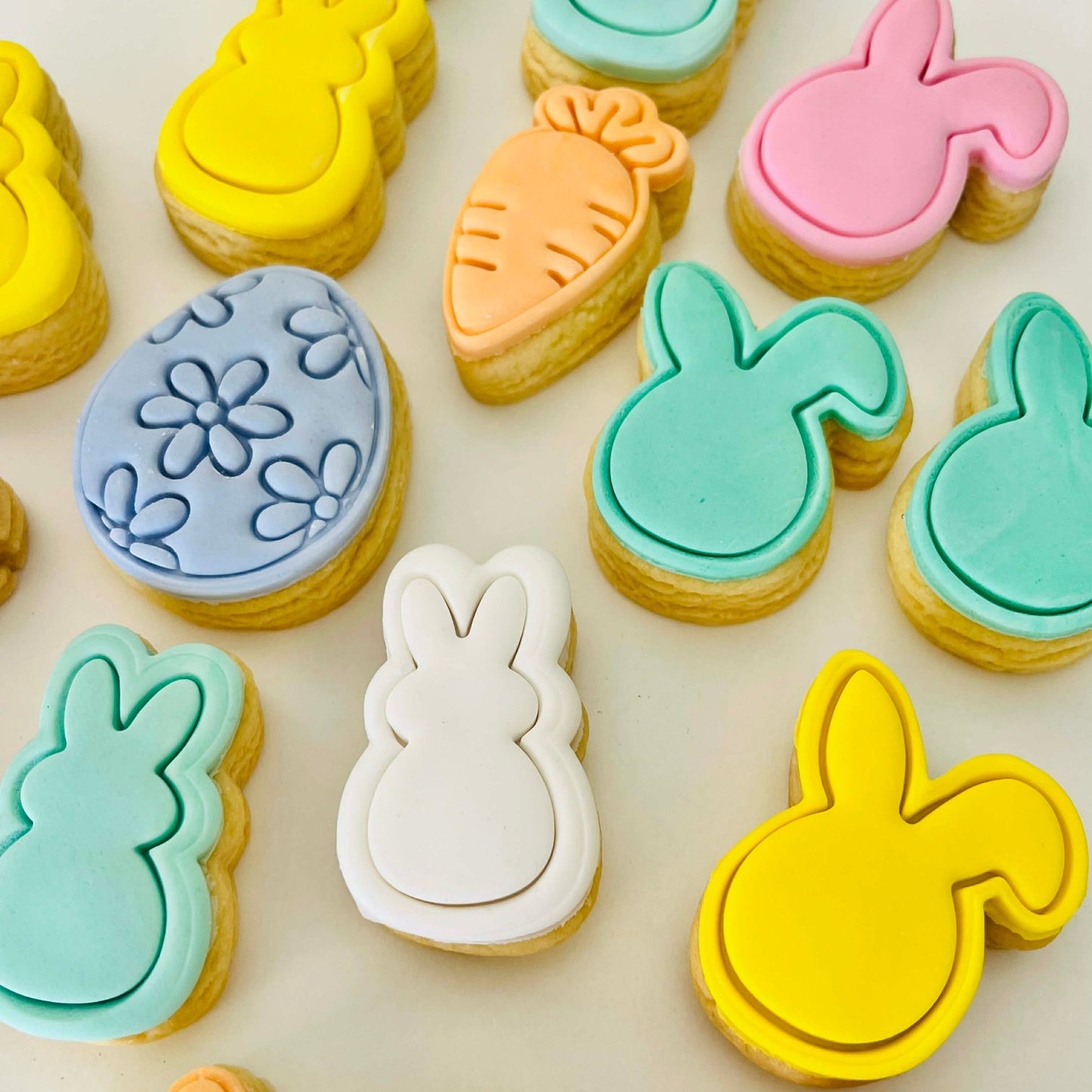 Mini Easter Set Cookie Cutter and Stamp on white background
