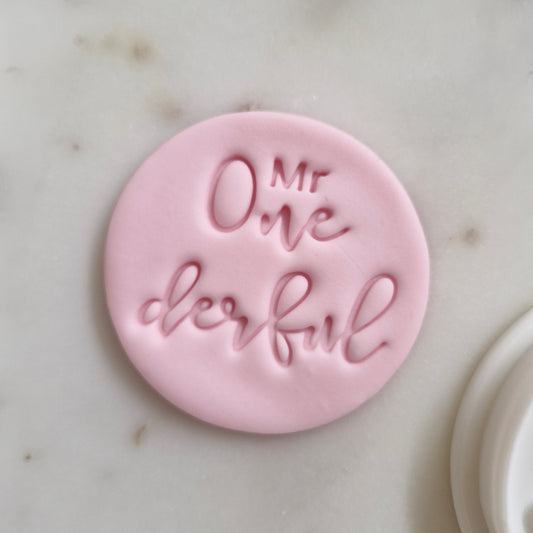 Mr One-derful Cookie Cutter and Stamp zoomed in