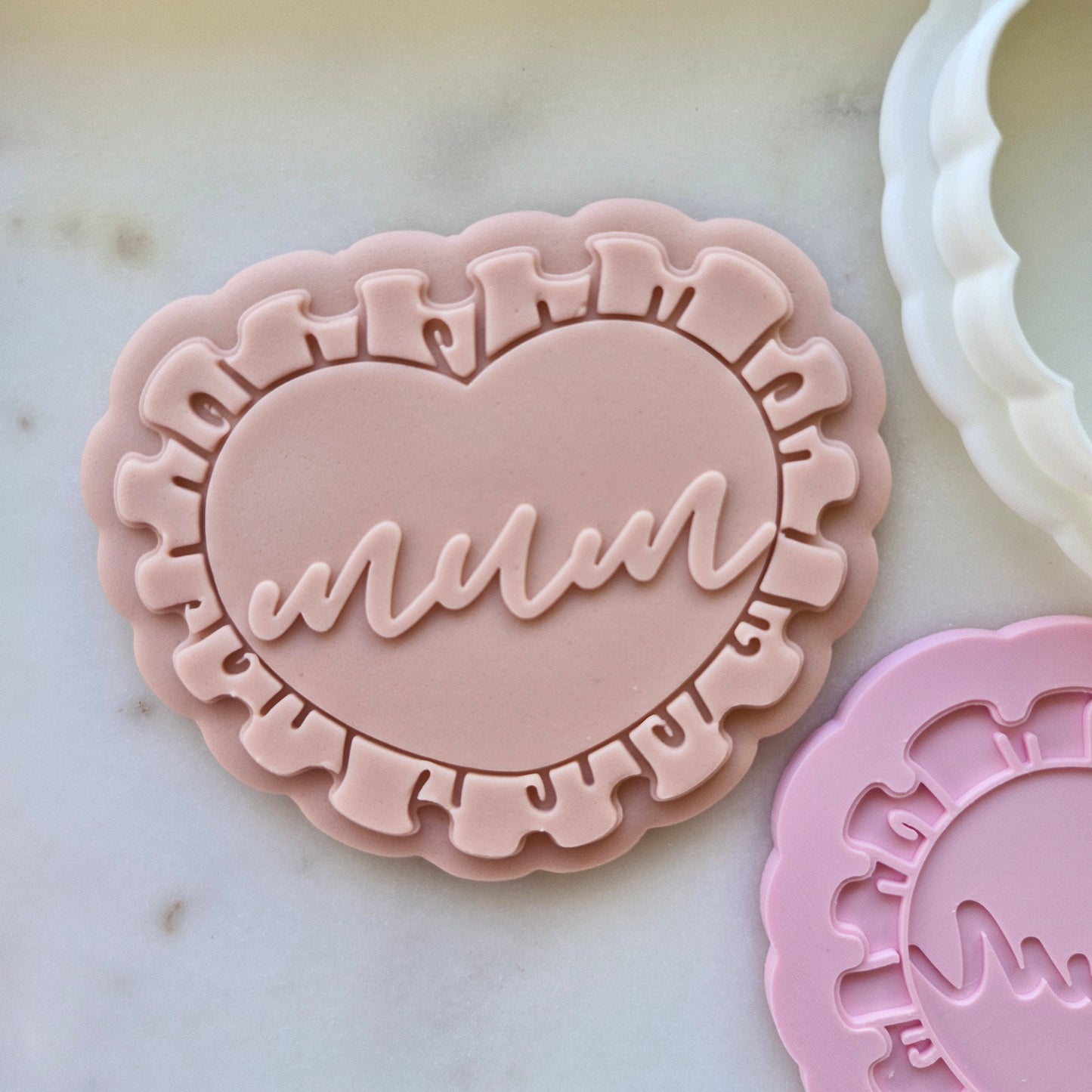 Mum in Heart Cookie Cutter and Deboss Stamp