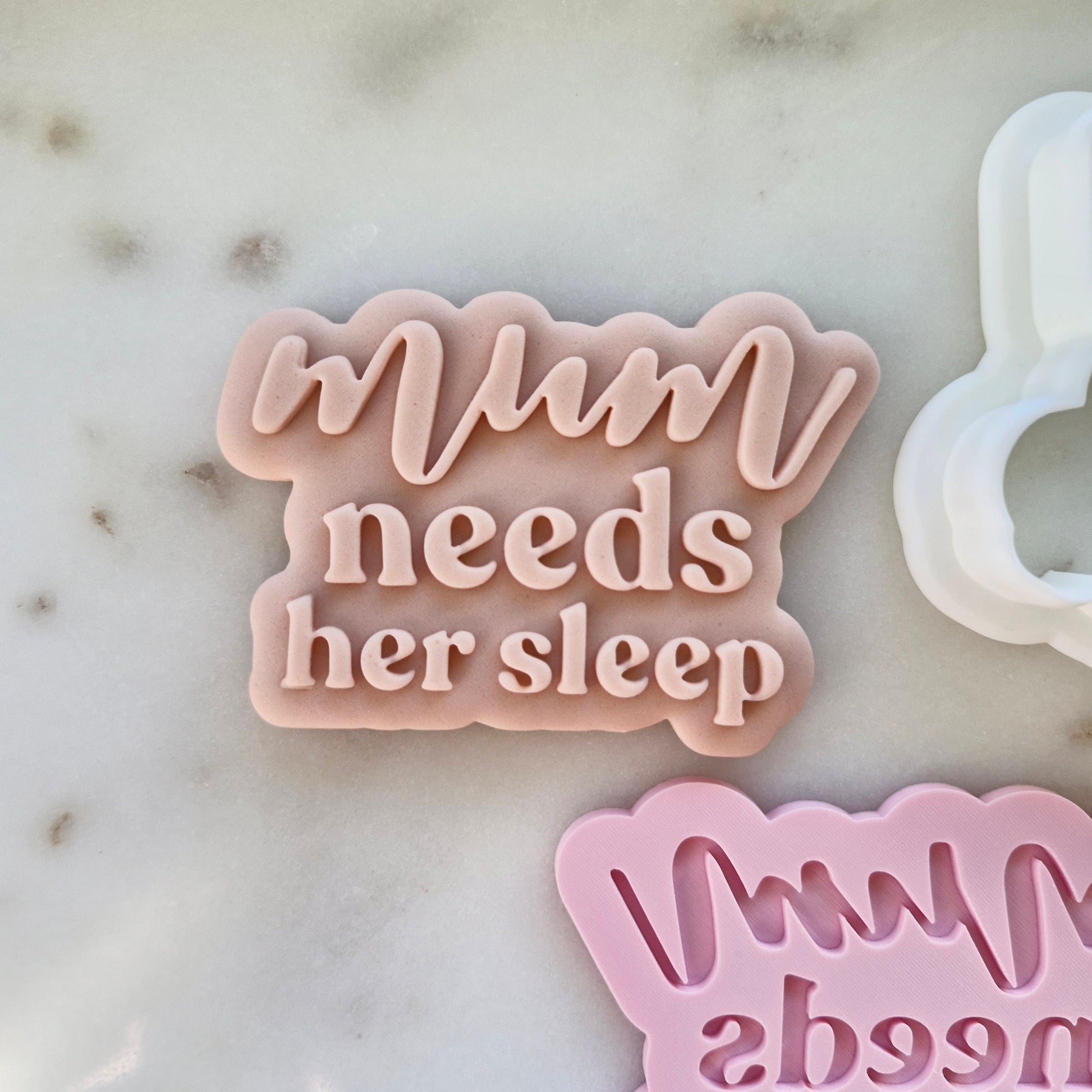 Mum Needs Her Sleep Cookie Cutter and Deboss Stamp