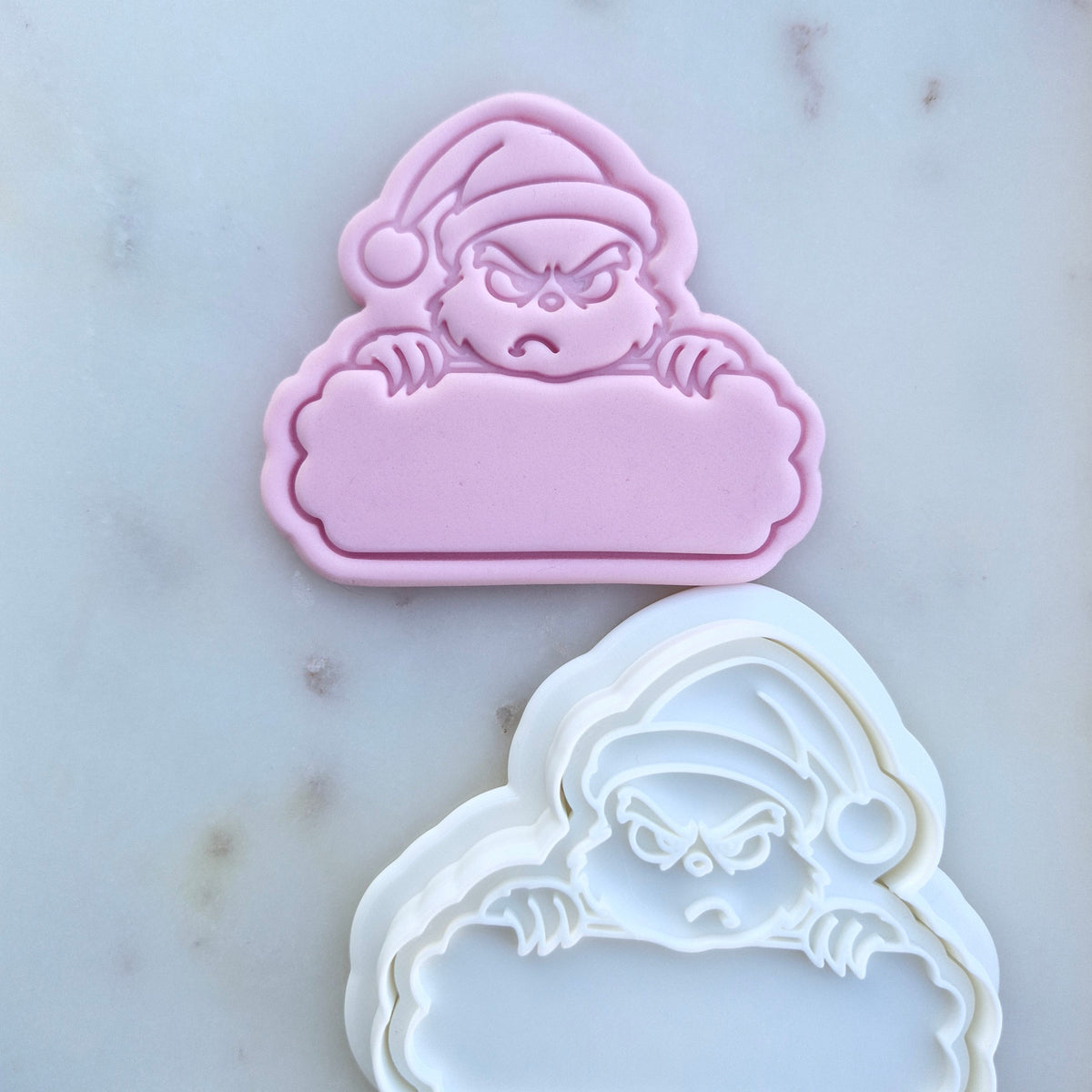 Cranky Christmas Name Plaque Cookie Cutter and Stamp zoomed out
