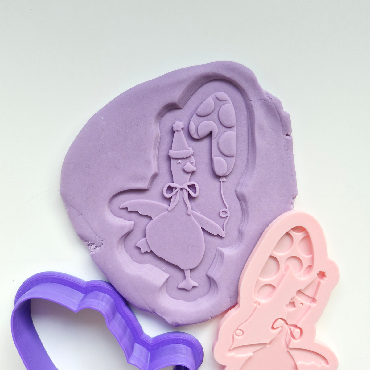One Silly Goose with Balloon Cookie Cutter and Stamp zoomed in