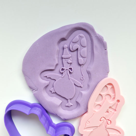 One Silly Goose with Balloon Cookie Cutter and Stamp zoomed in