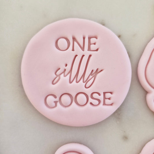 One Silly Goose Set Cookie Cutter and Stamp one silly goose circle stamp One Silly Goose Circle Cookie Cutter and Stamp