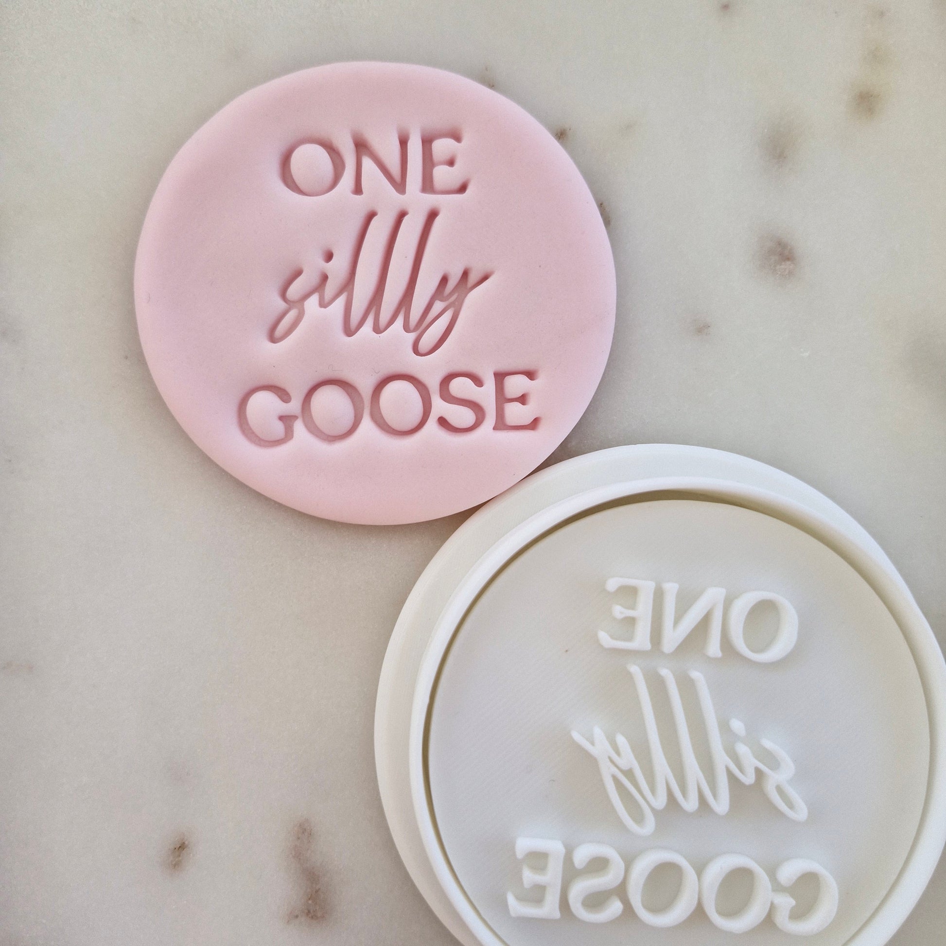One Silly Goose Circle Cookie Cutter and Stamp