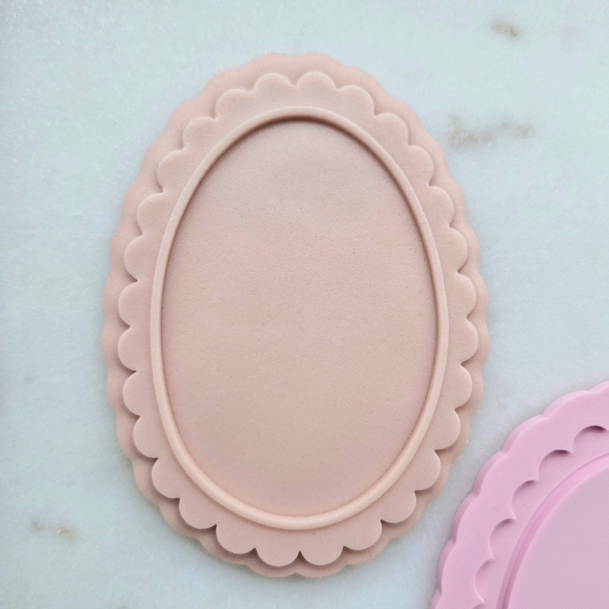 Oval Plaque Frame, Cookie Cutter and Stamp