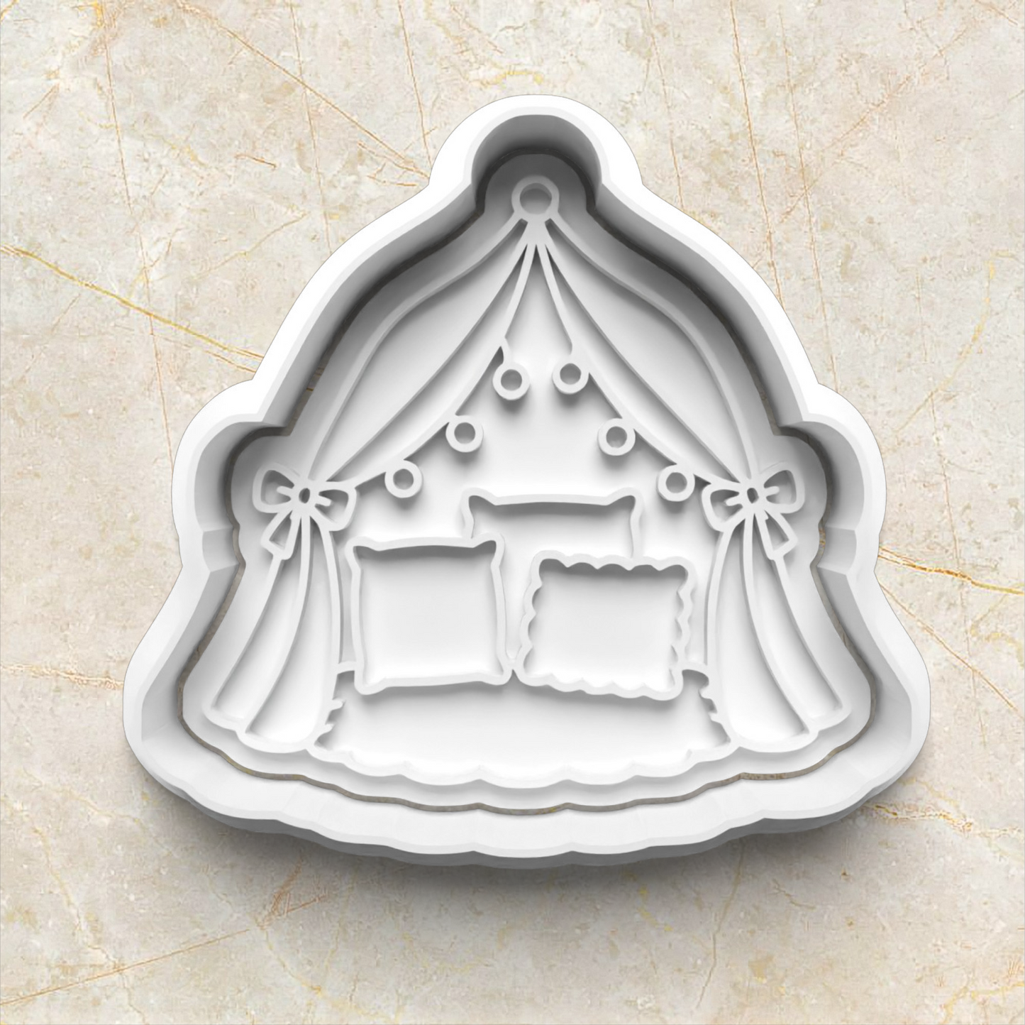 Pajama Party Cookie Cutter and Stamp bed