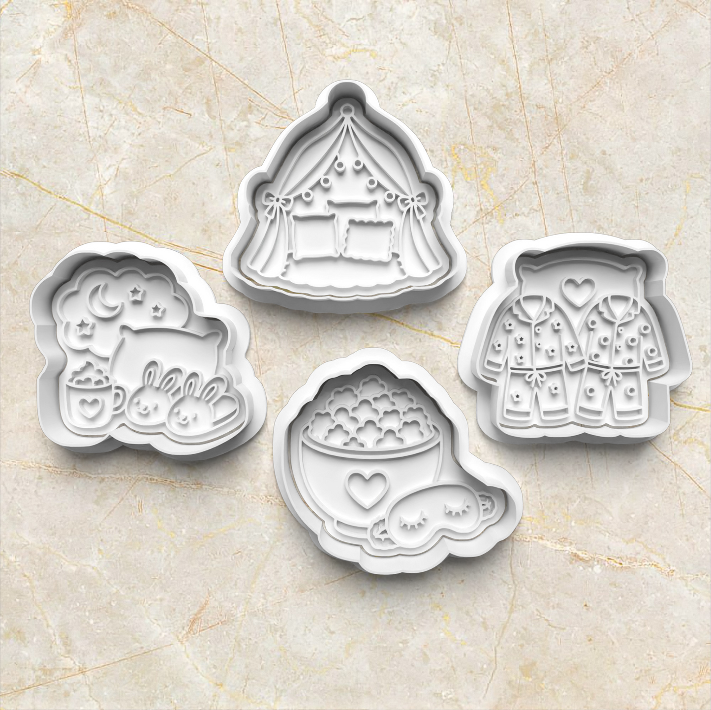 Pajama Party Cookie Cutter and Stamp SET