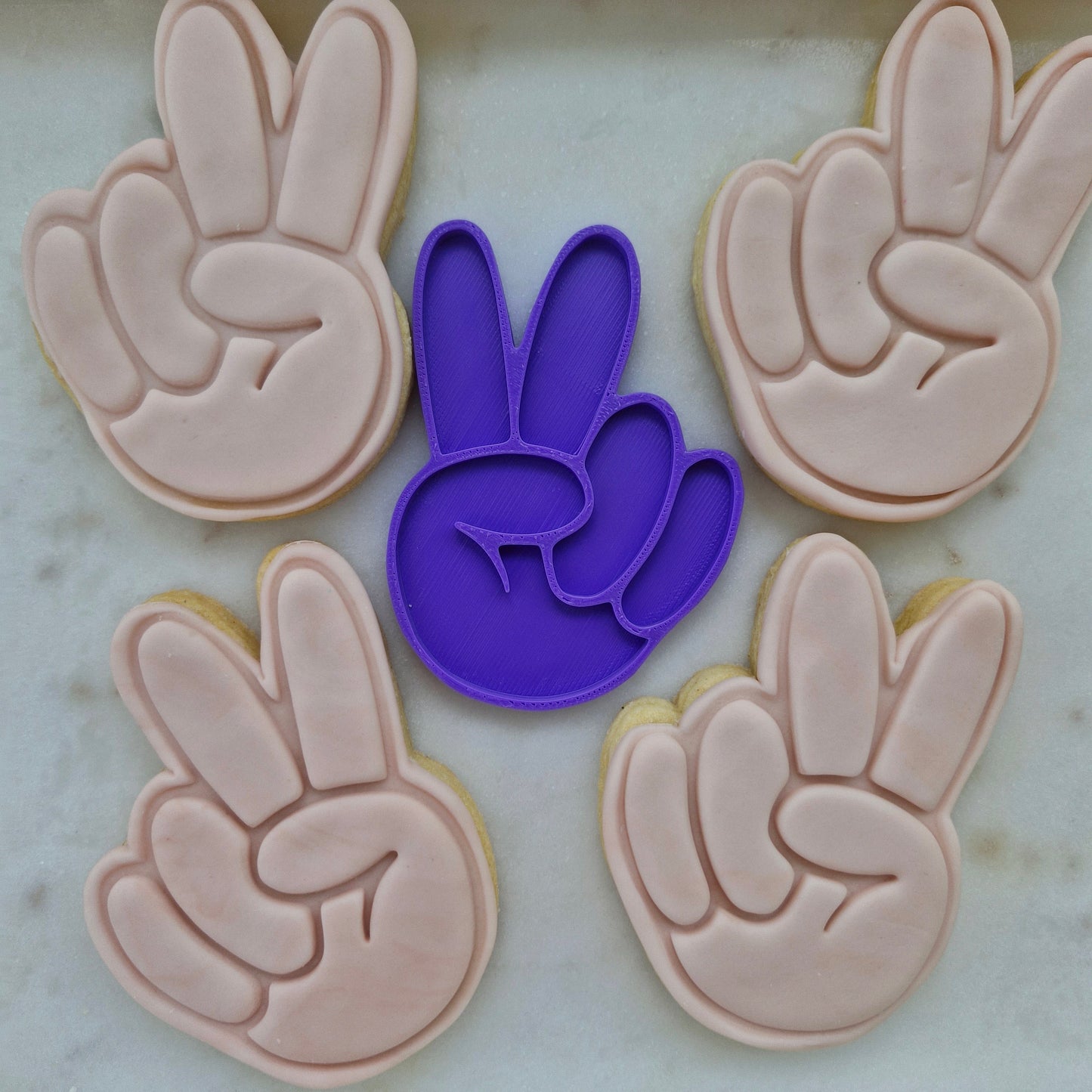 Groovy Set Cookie Cutter and Stamp hand peace sign
