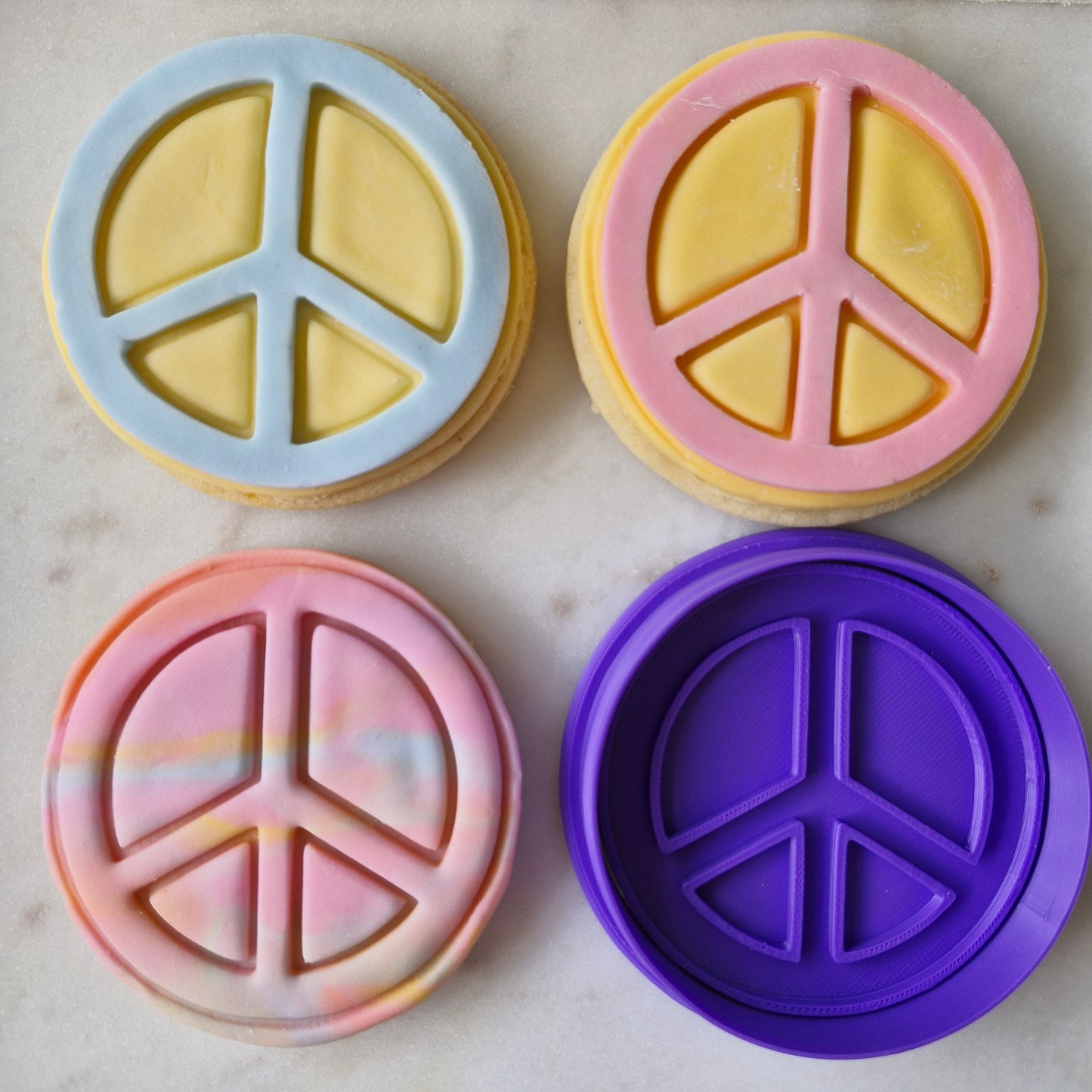 Groovy Set Cookie Cutter and Stamp circle peace sign