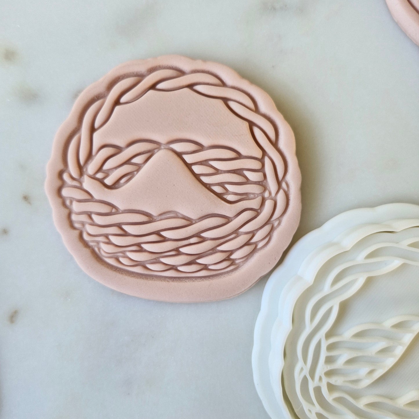 Picnic Basket Cookie Cutter and Stamp zoomed in