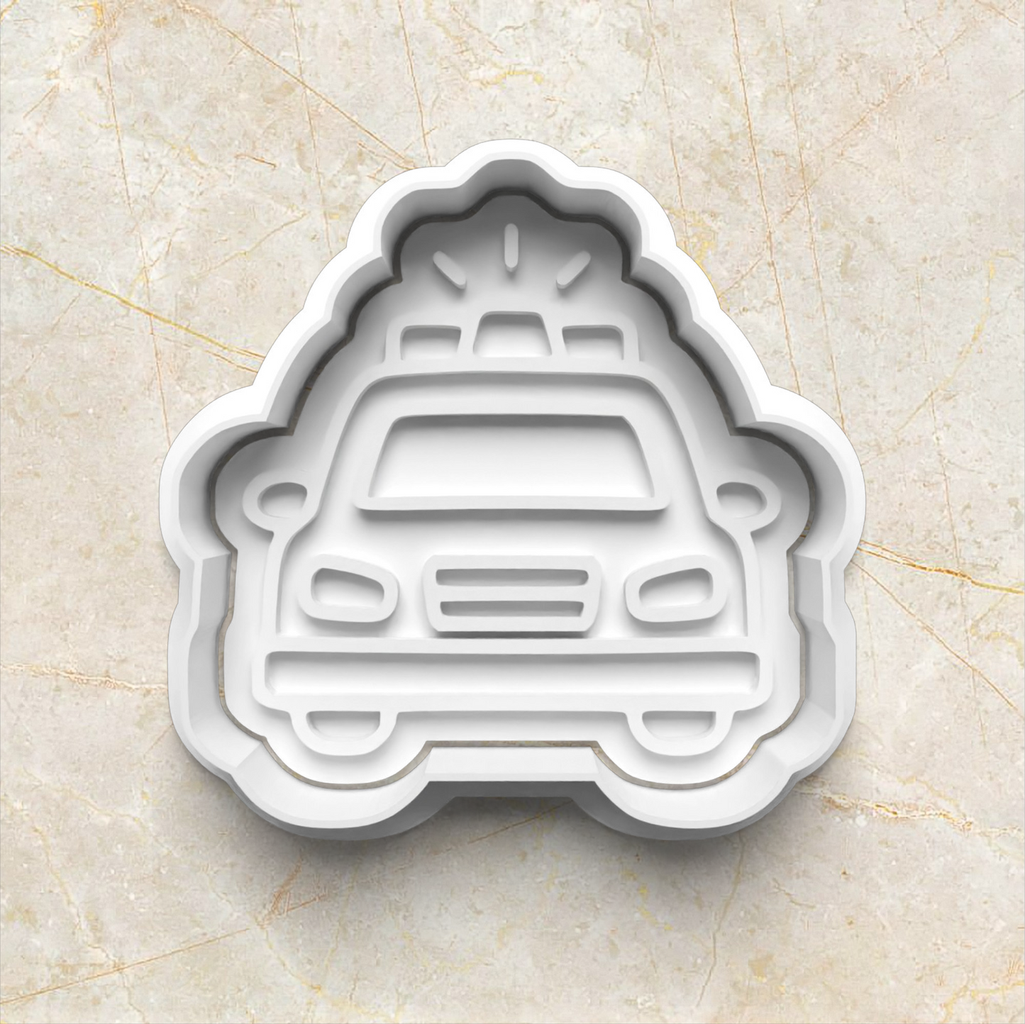 Police Cookie Cutter and Stamp Set police car