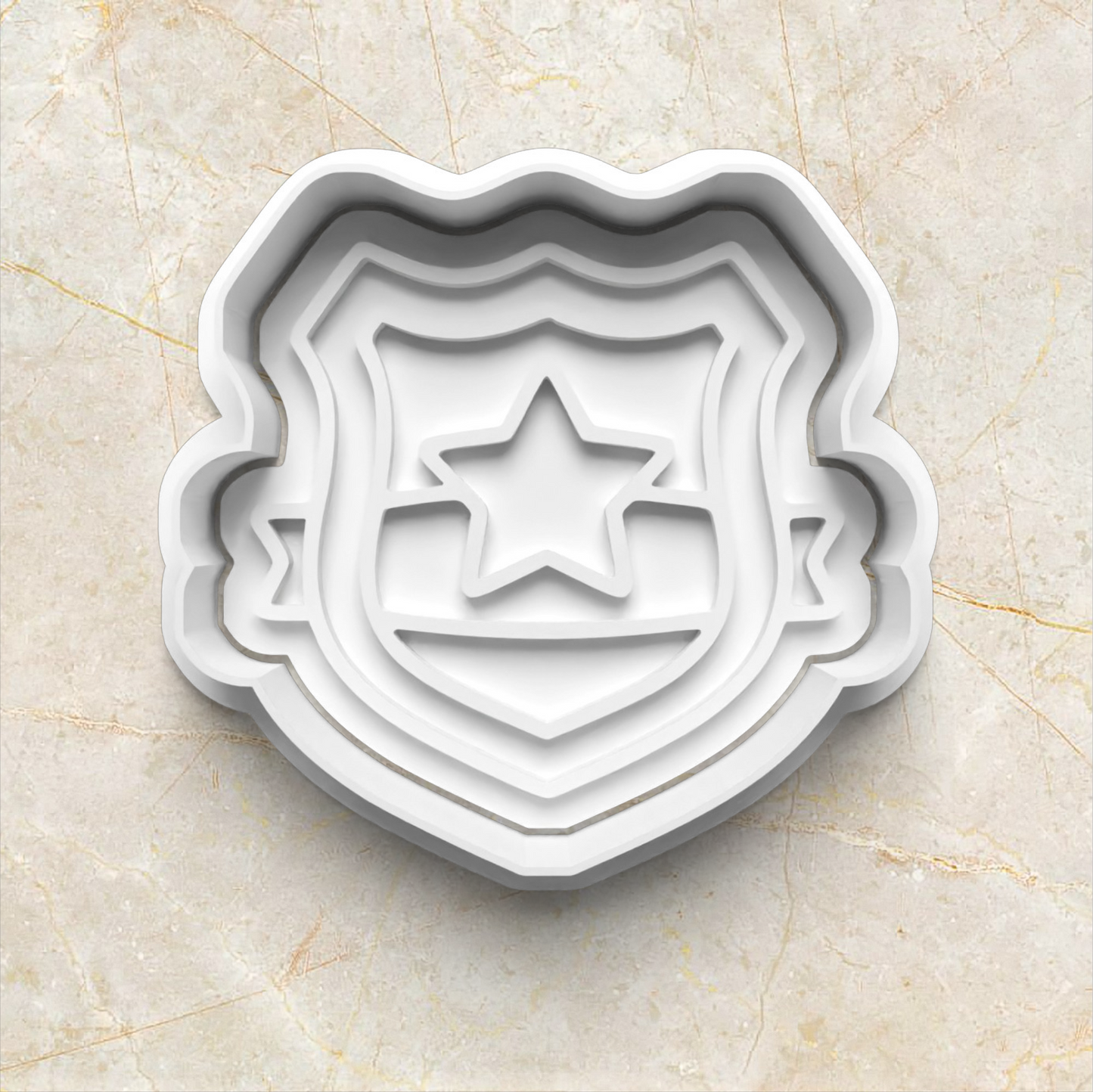 Police Cookie Cutter and Stamp Set badge
