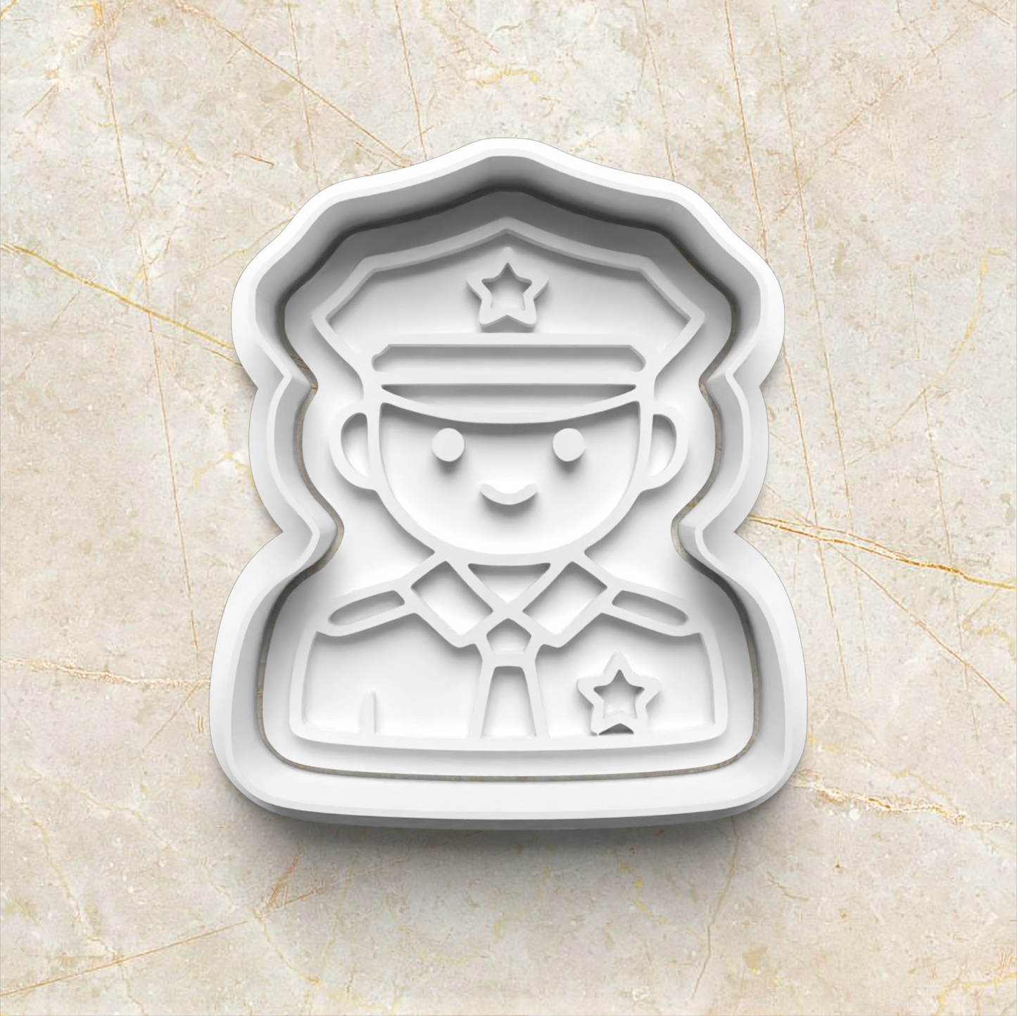 Police Cookie Cutter and Stamp Set policeman