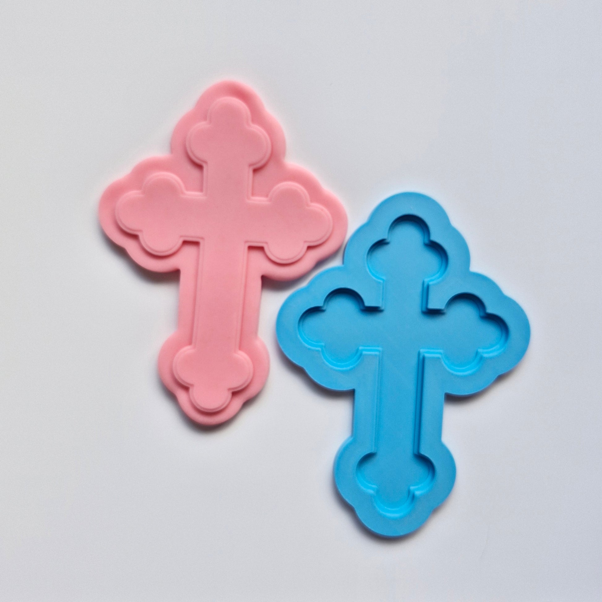 orthodox cross deboss stamped in fondant on white background Decorative Orthodox Cross Cookie Cutter and Deboss Stamp