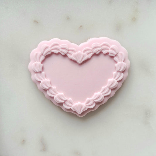 Retro Vintage Heart Cookie Cutter and Stamp