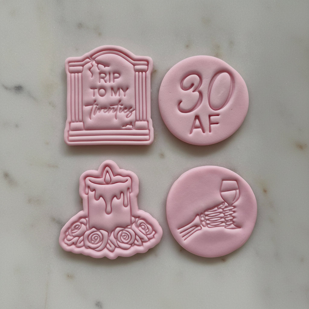 RIP To My Twenties Set Cookie Cutter and Stamp set