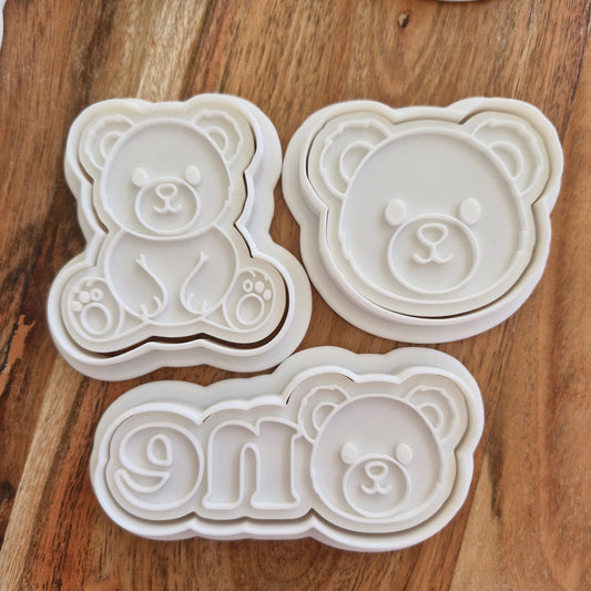 Sale Beary First Birthday Set Cookie Cutter and Stamp