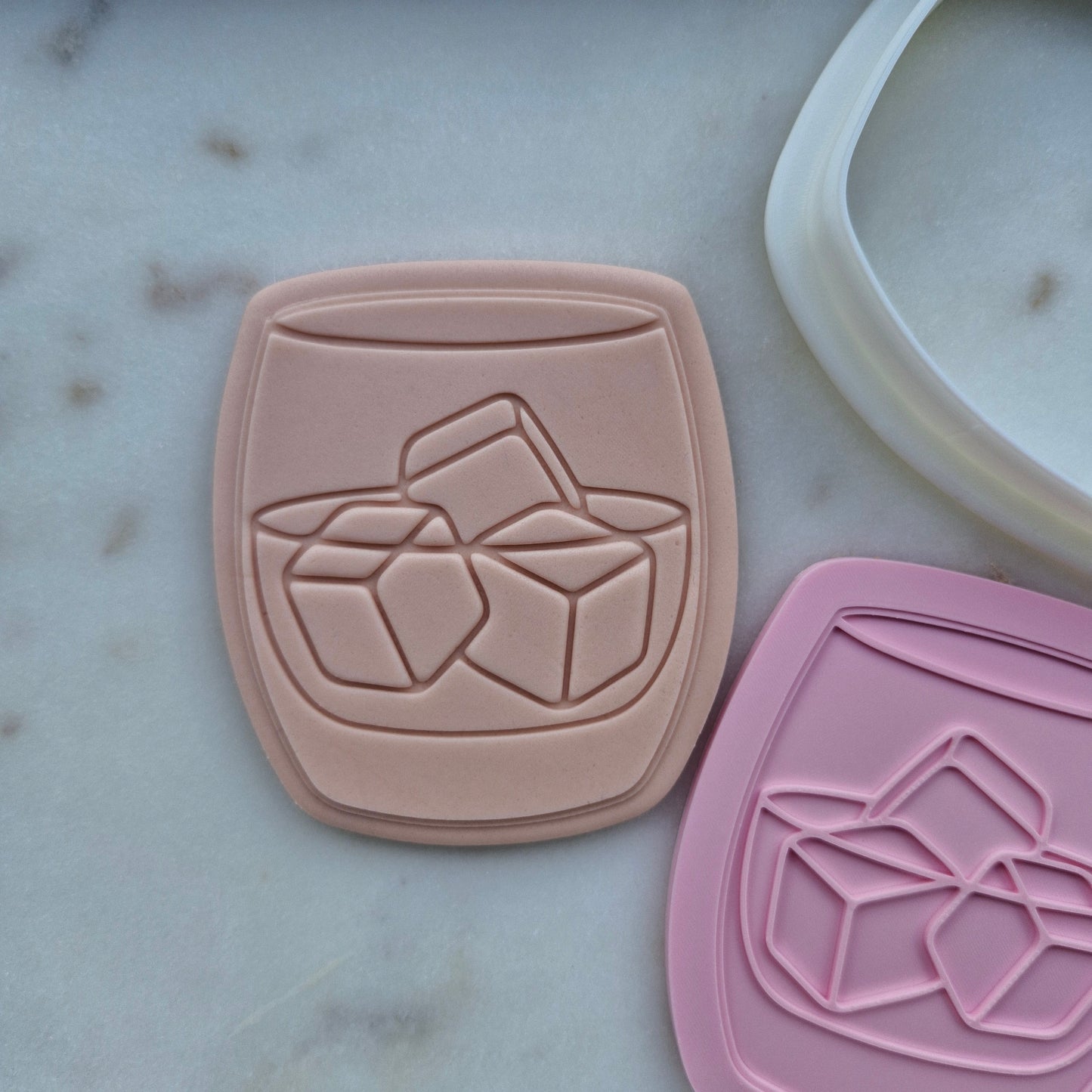 Glass with Ice Cubes Cookie Cutter and Stamp