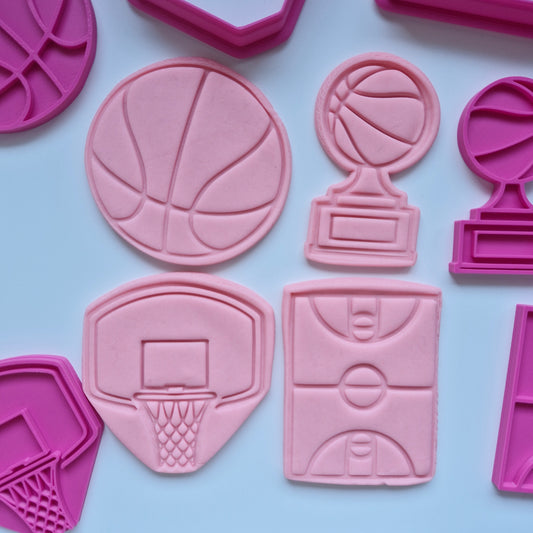 Basketball Cookie Cutter and Stamp (Set of 4)