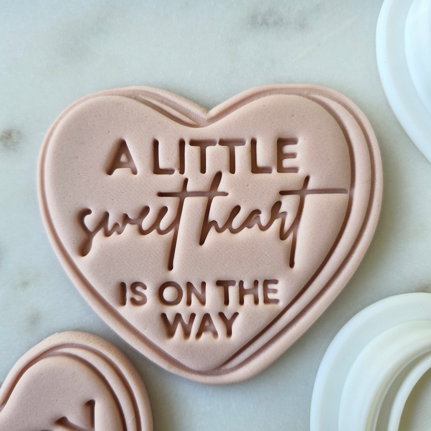 A Little Sweet Heart Is On The Way Set Cookie Cutter and Stamp