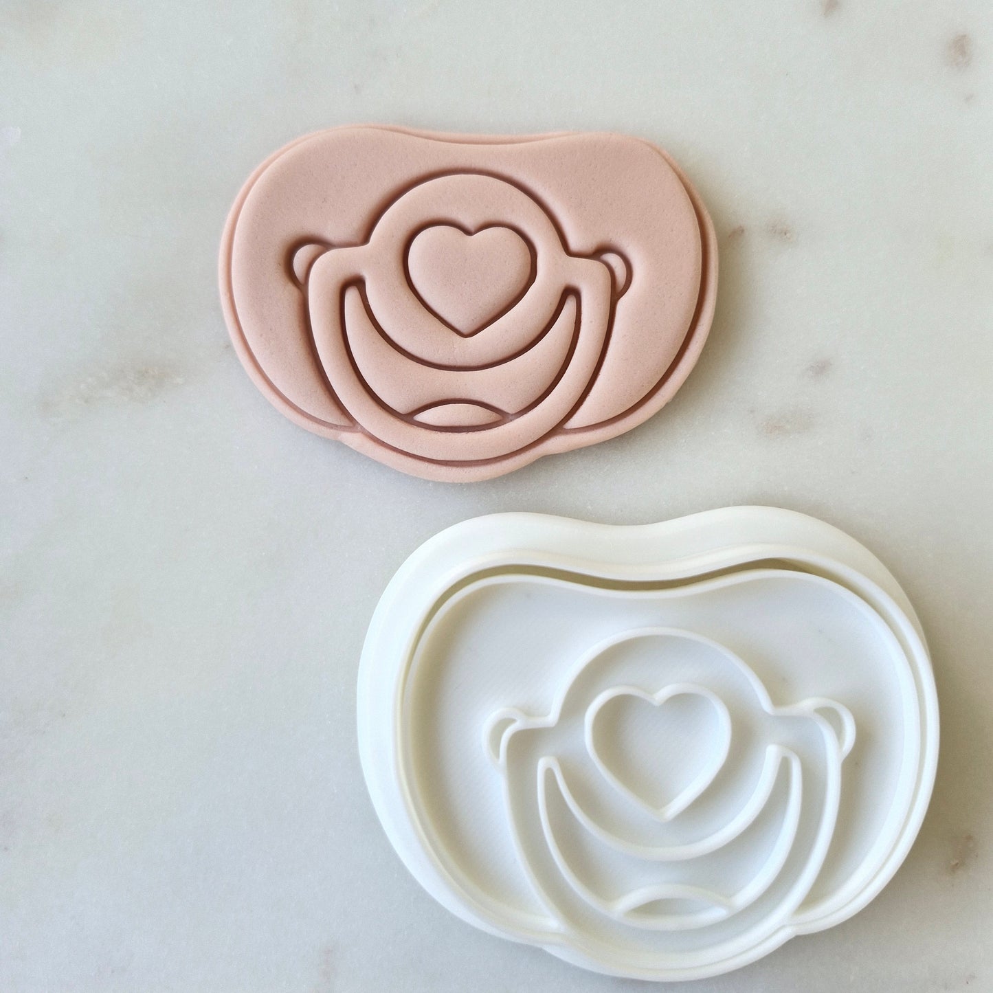 Pacifier with Heart Cookie Cutter and Stamp