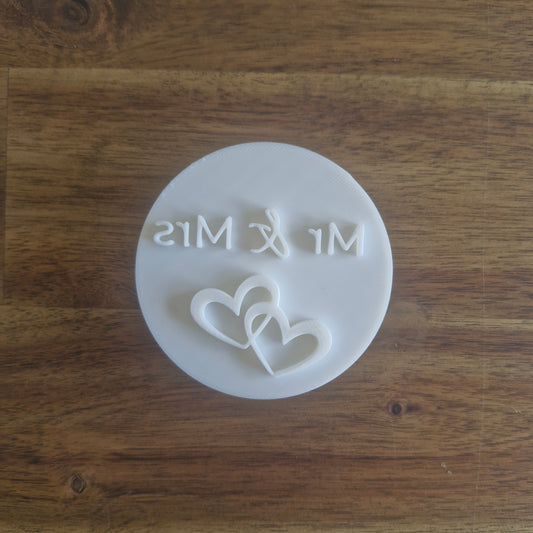 Sale Mr and Mrs Hearts Cookie Stamp Only