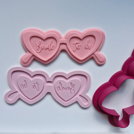 Bride to be Glasses Cookie Cutterand  Stamp