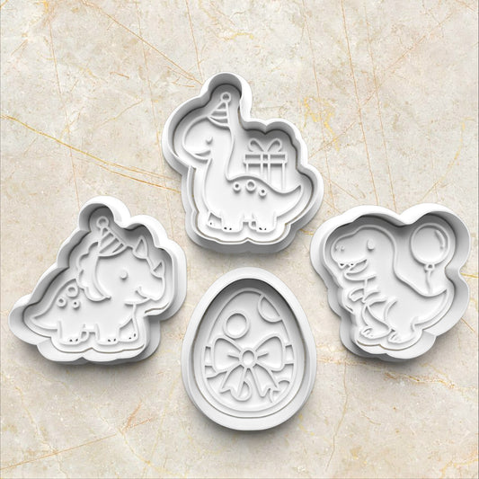 Birthday Dinosaurs Cookie Cutter and Stamp