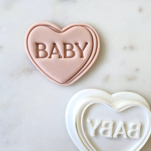 Baby Sweet Heart Cookie Cutter and Stamp