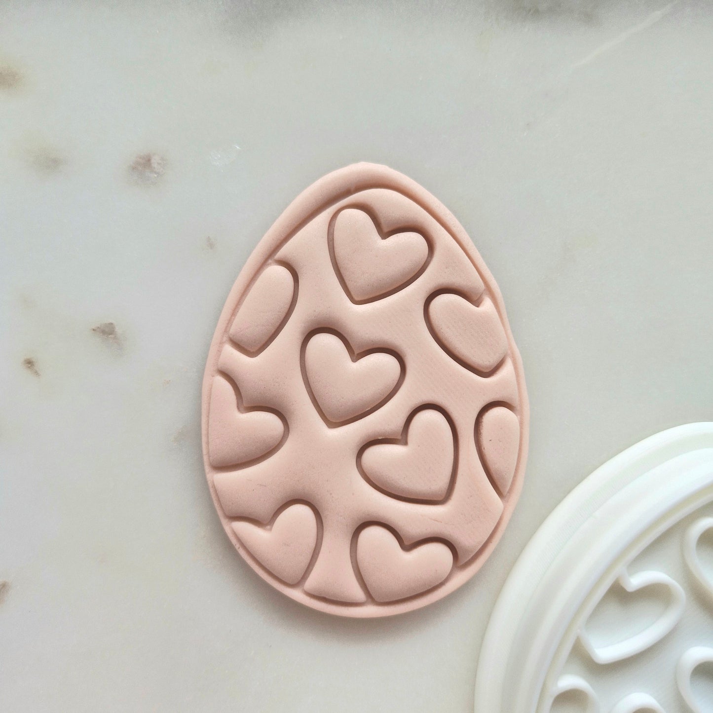 Egg with Love Hearts Cookie Cutter and Stamp
