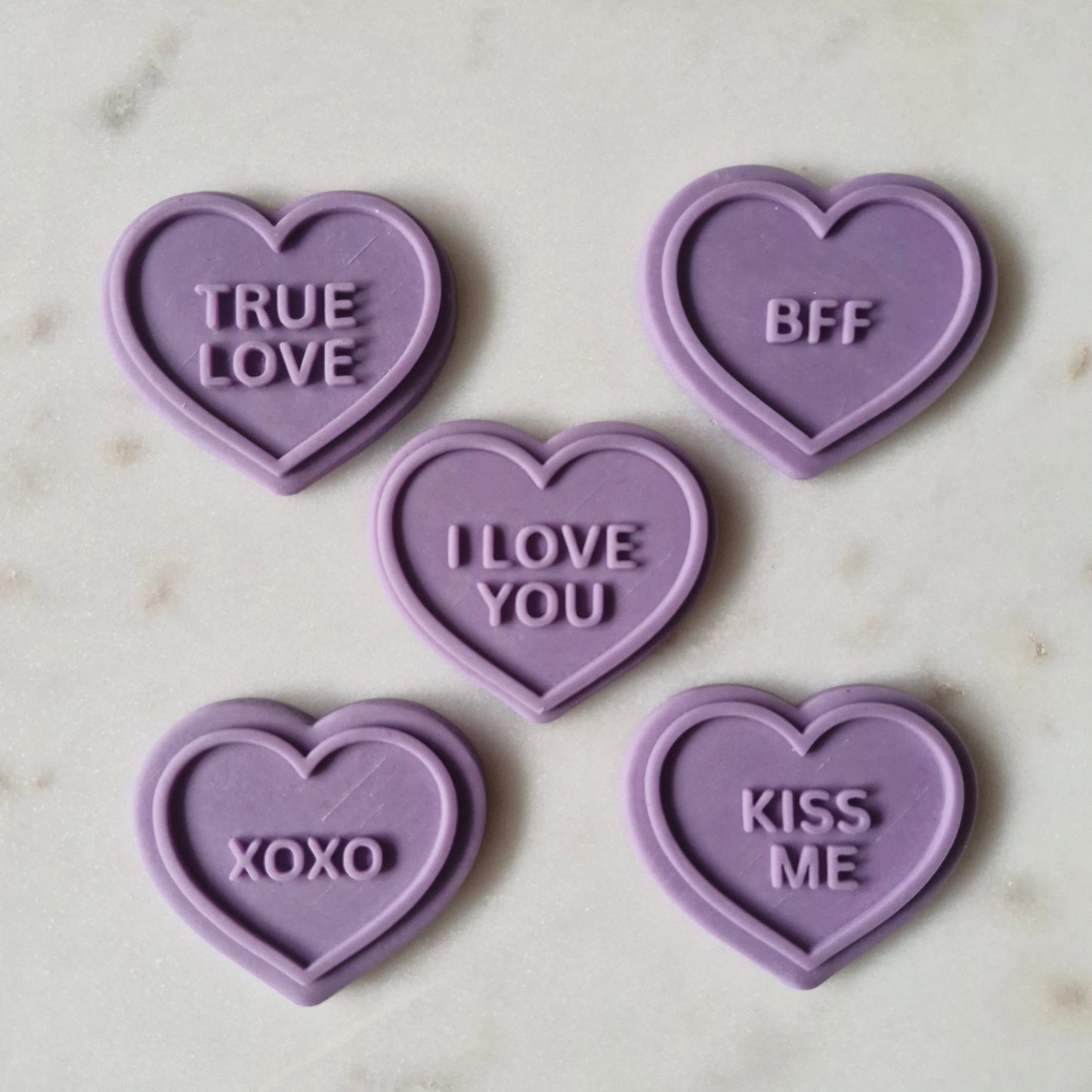 Candy Hearts Cookie Cutter and Deboss Stamp