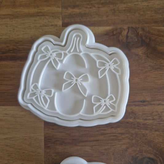 Sale Coquette Pumpkin With Bows Cookie Cutter and Stamp