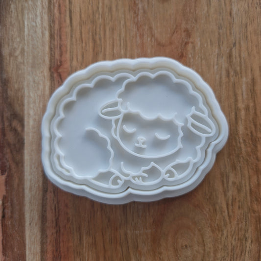 Sale Sleeping Sheep Cookie Cutter and Stamp