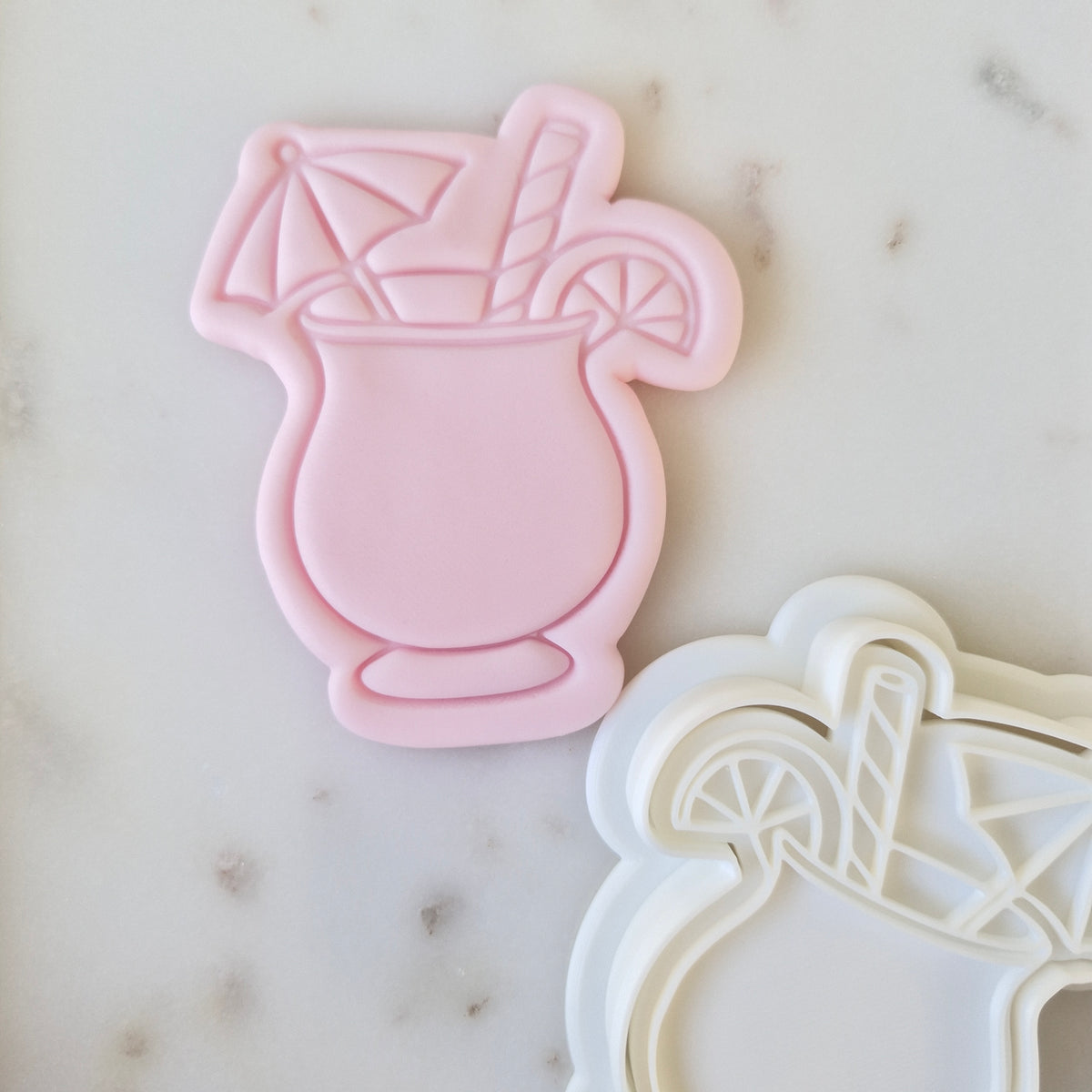 Cocktail with Umbrella Drink Cookie Cutter and Stamp