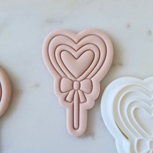 Heart Lollipop Cookie Cutter and Stamp