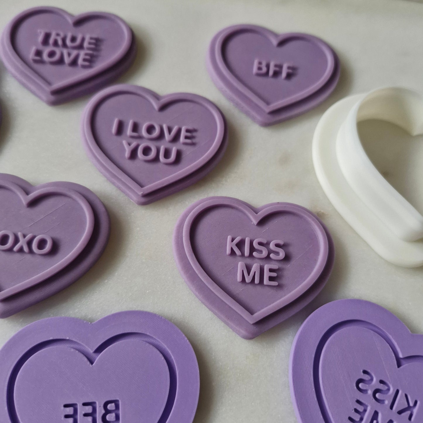 Candy Hearts Cookie Cutter and Deboss Stamp