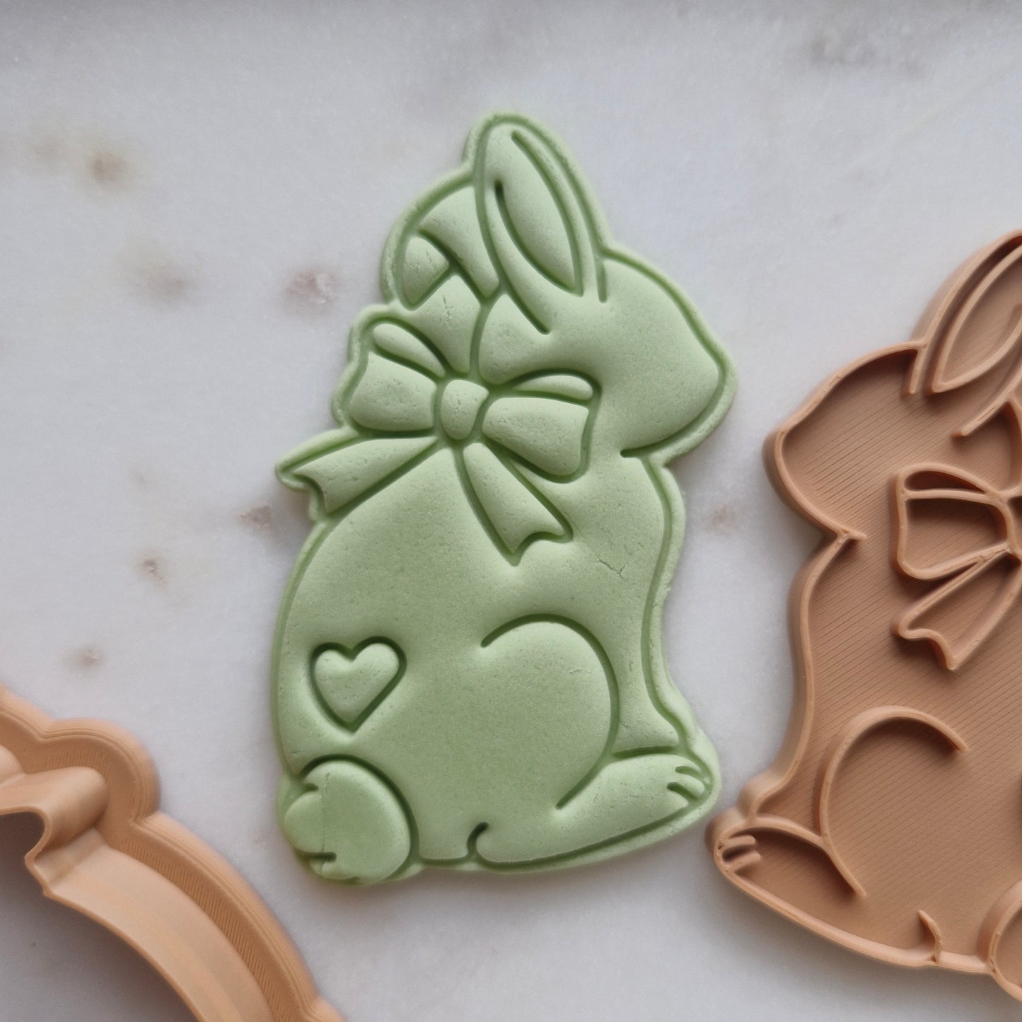 Bunny with Bow and Heart, Cookie Cutter and Stamp